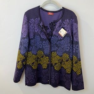 Oleana Utah Wollen Mills Clothiers size XL Wool/silk cardigan